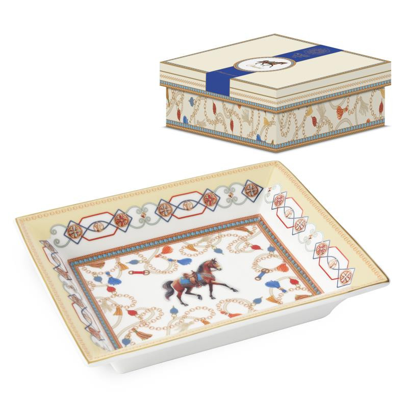 Svuota tasche 19,5x15,5 cm in porc.in gift box CHEVAL