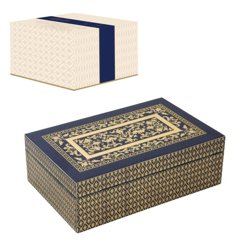 Scatola multiuso 24x15,5x8 cm in MDF in c.b. BAROQUE BEIGE/BLUE