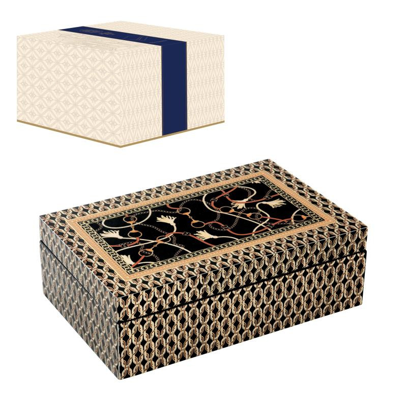 Scatola multiuso 24x15,5x8 cm in MDF in c.b. LUXURY CHAIN BLACK