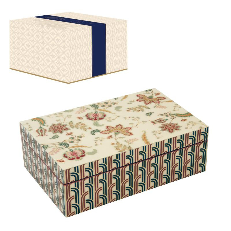 Scatola multiuso 24x15,5x8 cm in MDF in c.b. PAISLEY BEIGE