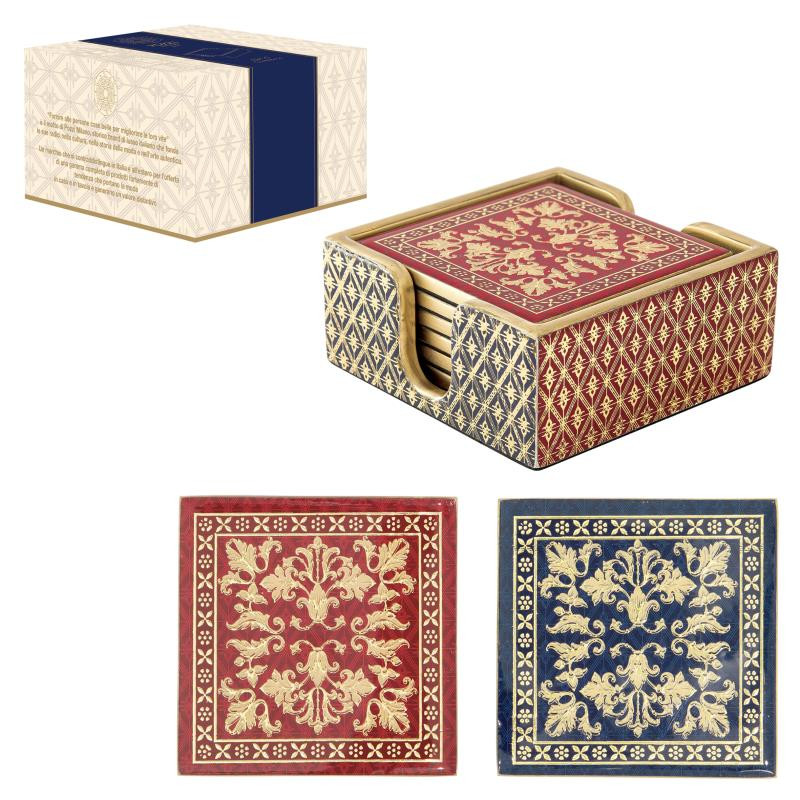 Set 6 sottobicchieri 10,5x10,5x4,5 cm in MDF in c.b. BAROQUE