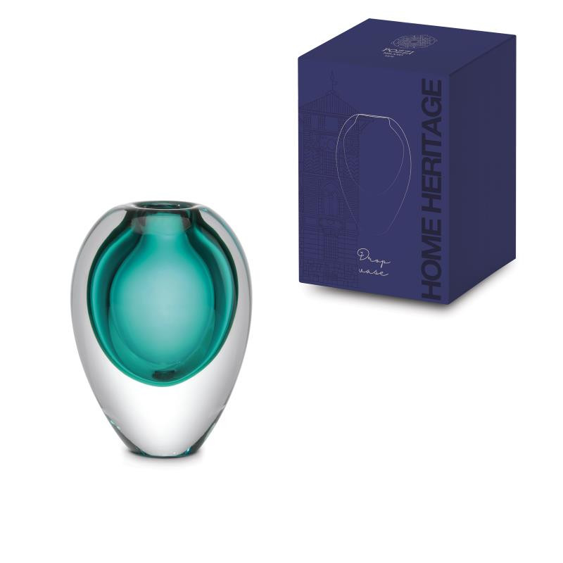 Vaso in vetro h 15,5 cm in color box LIGHT BLUE