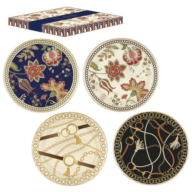 Set 4 svuota tasche Ø 10 cm in porcellana in g.b. GLAMOUR