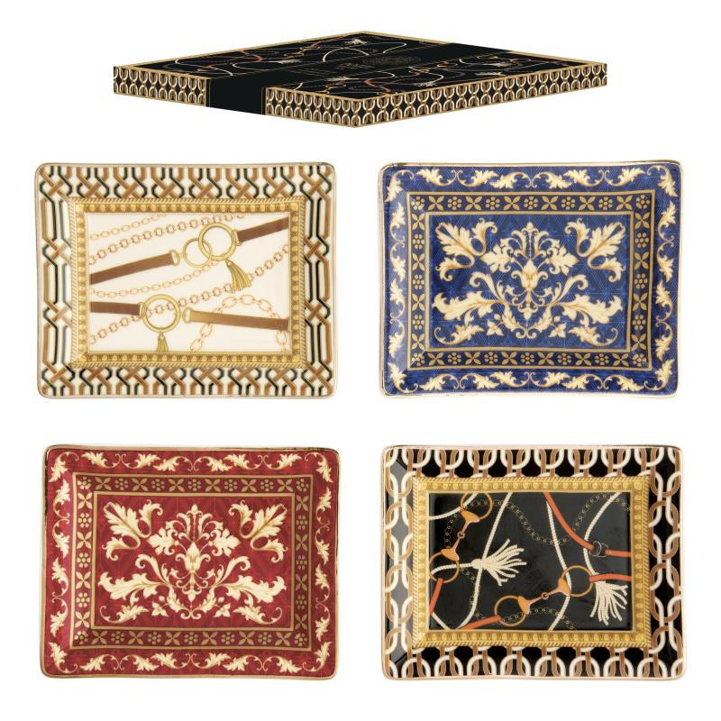 Set 4 portaanelli 9,5x7,5 cm in porc.in gift box GLAMOUR
