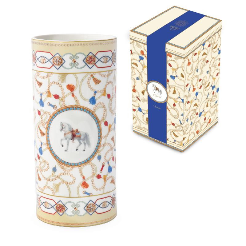 Vaso in porc.Ø 11x24 h cm in gift box CHEVAL