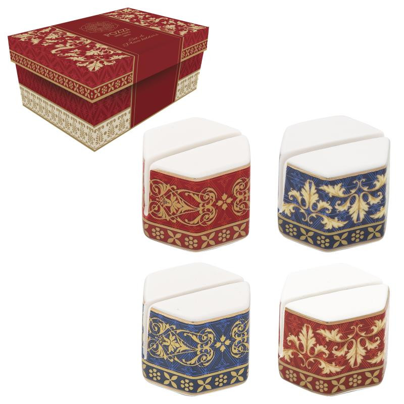 Set 4 segnaposto in porcellana in gift box BAROQUE