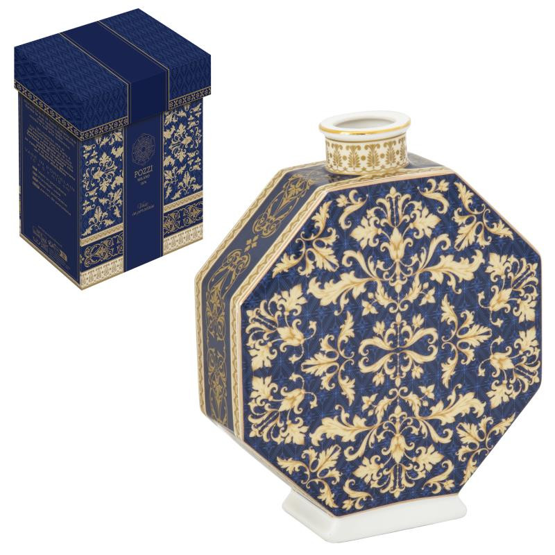 Vaso in porc.Ø 15x5x18 h cm in gift box BAROQUE BEIGE/BLUE