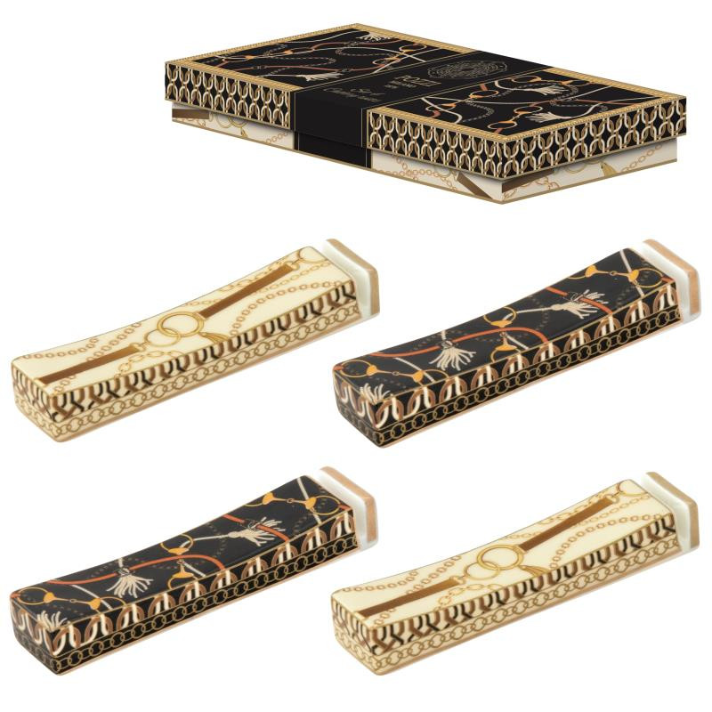 Set 4 poggiaposate in porcellana in gift box LUXURY CHAIN