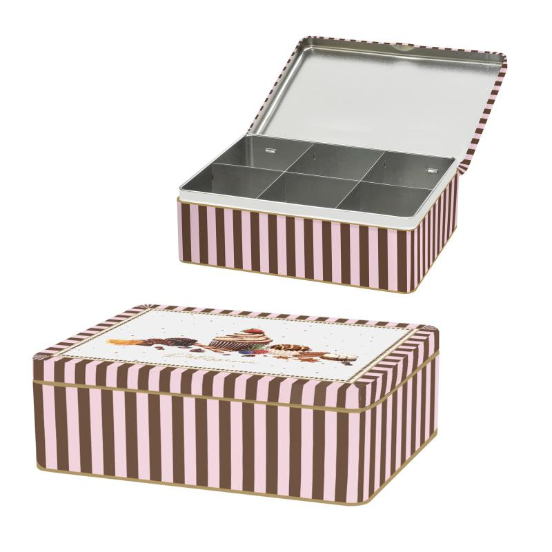 Scatola porta bustine da the in latta 20,5x16x7 h SWEET MOMENTS