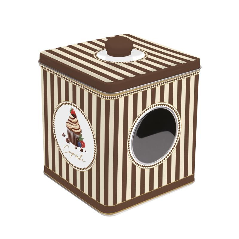Scatola in latta con finestra 13x13x14,5 h SWEET MOMENTS