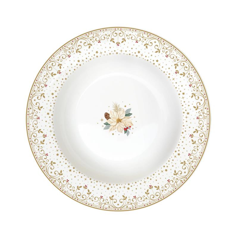 Piatto fondo in porc.Ø 21,5 cm. WHITE ELEGANCE