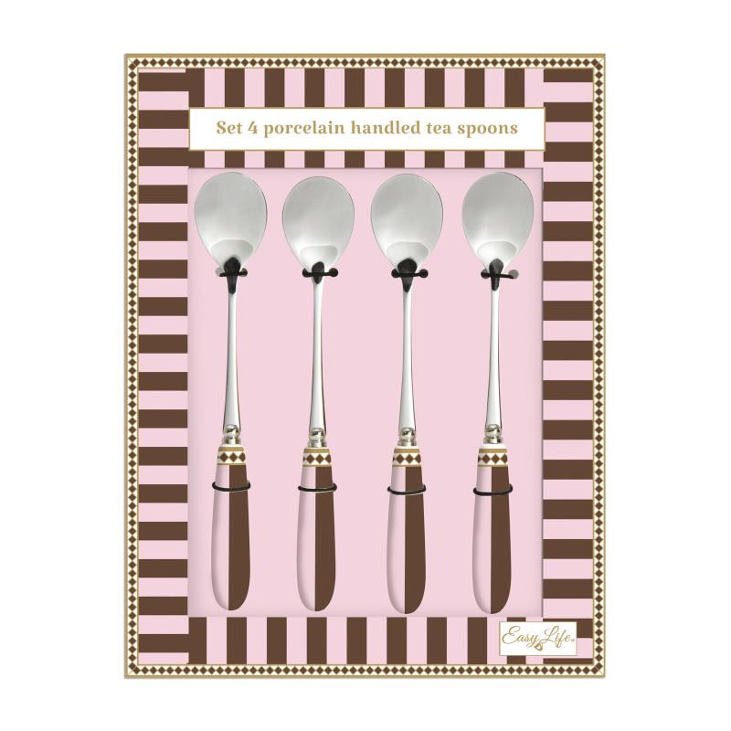 Set 4 cucchiaini da the con manico in porc.in color box SWEET MOMENTS