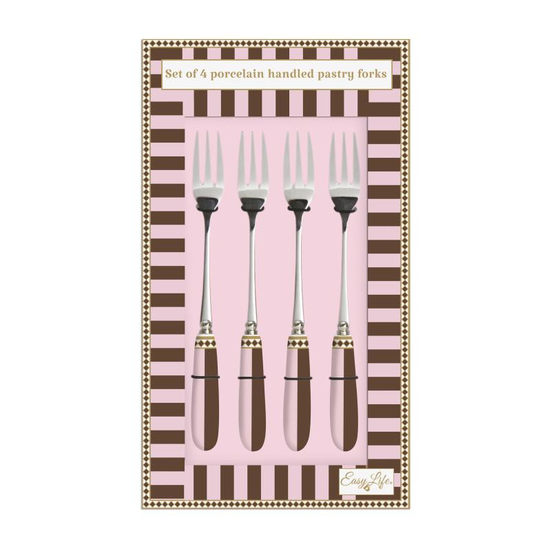 Set 4 forchette dolce con manico in porcellana in c.b. SWEET MOMENTS
