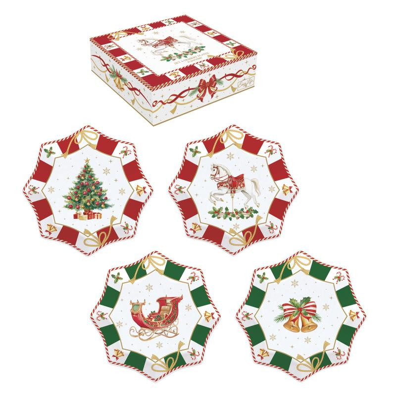 Set 4 piatti dessert Ø 16 cm in porc.in c.b. CHRISTMAS TALE