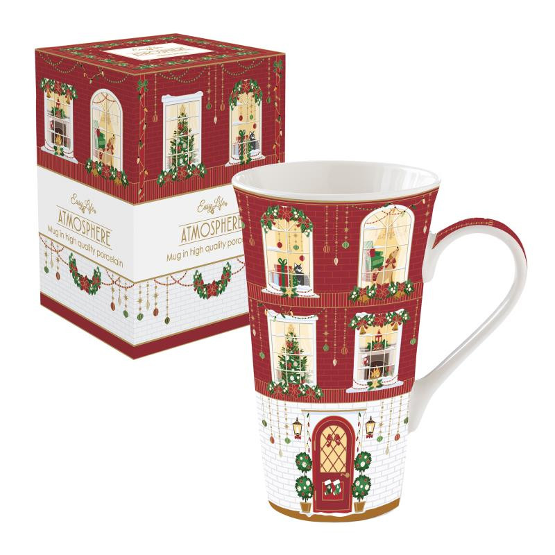 Mug 600 ml in porc.in color box FESTIVE AVENUE