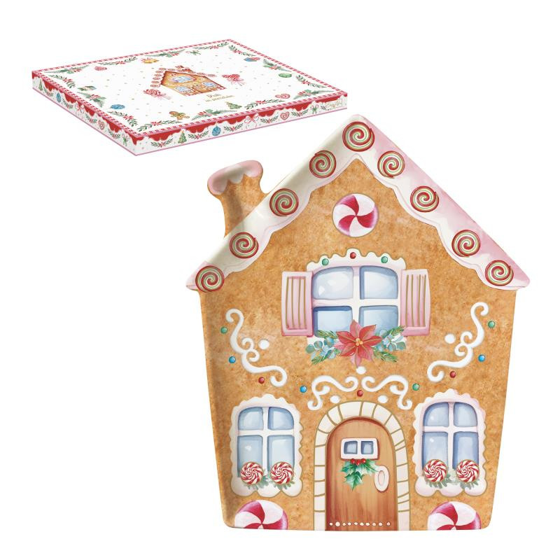 Piatto sagomato 21x25,5 cm in porc.in c.b. SWEET CHRISTMAS