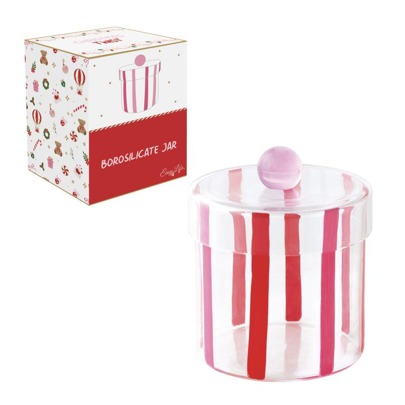 Barattolo in vetro borosilicato in color box CHRISTMAS TWIST